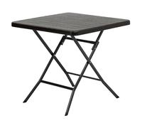 Totò Piccinni Tavolo PANAMA quadrato 78x78 da Giardino Pieghevole struttura in metallo piano effetto legno per PIC-Nic campeggio casa giardino (Tavolo, Marrone)