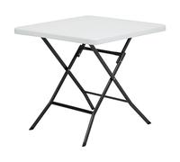 Totò Piccinni Tavolo PANAMA quadrato 78x78 da Giardino Pieghevole struttura in metallo piano effetto legno per PIC-Nic campeggio casa giardino (Tavolo, Bianco)