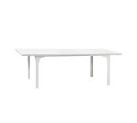 Totò Piccinni Tavolo rettangolare CILE allungabile 180/240x90x76h struttura in metallo piano in polietilene effetto legno per giardino ideale per 6 o 10 persone (Bianco)