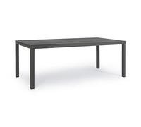 Totò Piccinni Tavolo SALINA Allungabile in alluminio rettangolare ideale per giardino con piano a doghe dal design moderno (Antracite, Tavolo 200/300x100x75)