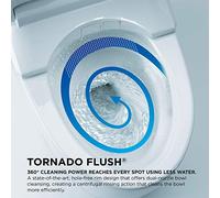 TOTO® UltraMax® II 1G®, WC allungato in un unico pezzo, altezza 1,0 GPF, universale, con leva di scorrimento, CEFIONTECT e sedile SoftClose SS124, WASHLET+ Ready, cotone bianco - MS604124CUFG#01