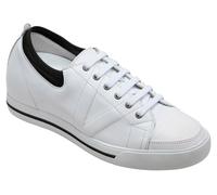 TOTO Uomo Invisibile 2.4 " Altezza Migliorando Ascensore Casual Bianco Sneaker-