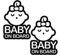 TOTOMO # ALI-027 (Set di 2) Adesivo Bambino a Bordo Adesivo per cartelli di Sicurezza per Auto Decalcomanie per Auto - Sleeping Baby Girl