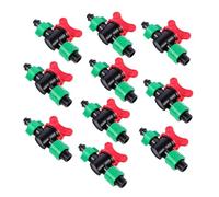 Totority 10 Pezzi Valvola a Doppio Fermo per Irrigazione 16mm in Plastica | Controllo Flusso, Apertura e Chiusura Dell'acqua, per Nastro Gocciolante PVC e Pe, Orto e Campi