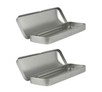 Totority 2 Pezzi Astuccio Porta Penne in Latta Rettangolare Argento, Organizer Multi-funzione Ben Organizzato Design Semplice ed Elegante per Casa e Ufficio
