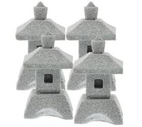 Totority 4 Pezzi Mini Pagode Cinesi in Pietra Arenaria, Decorazioni Paesaggistiche per Esterni e Micro Ornamento Paesaggistico, Sculture da Giardino per Balcone, Bonsai e
