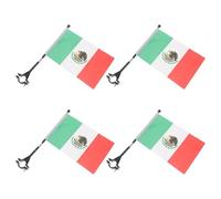 Totority Bandiera Messicana per Bici con Asta e Morsetto, Piccola Bandiera di Sicurezza per Biciclette da Ciclismo su Strada, Montaggio Rapido e Alta visibilità per attività