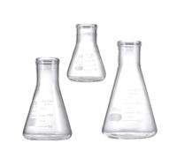 Totority Boccette Coniche in Vetro da 50ml, 150ml e 250ml Set di 3 Misurazione Precisa per Esperimenti di Chimica Organica, per Decorazioni Scuola e Uso Studenti