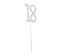 Totority Cake Topper Decorativo in Lega e Strass Argento per 18° Compleanno o Anniversario, Adatto per Feste e Banchetti Design Elegante e Raffinato