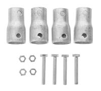 Totority Manicotto in Acciaio per Manovella Rullo Manuale Serra 4 Pezzi, Connettore per Tubo Avvolgitore, Accessorio Compatibile per Kit Fai da Te Serra, Adatto a Tunnel Agricoli