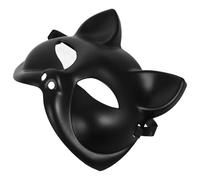 Totority Maschera di Gatto in Plastica Nera da Decorare, Sicura e Comoda, Adatta per Feste di Halloween e Varie Occasioni, Dimensione la Maggior Parte dei Volti