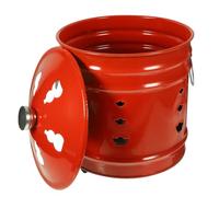 Totority Secchio Lavorazione Fine Inceneritore in Smalto Rosso per Bruciare Carta e Denaro e Struttura Robusta Stili multipli per Cerimonie di Culto e Bruciatura