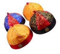 Totority Set da 4 Cappelli Tradizionali Cinesi con Trecce per Cosplay e Spettacoli, Copricapo Reale Qing Morbido per Feste e Rappresentazioni Teatrali, Taglia Adulta 9