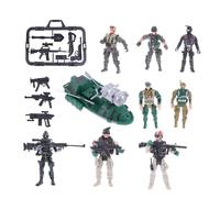 Totority Set da 9 Pezzi di Modelli Militari Veicoli e Soldatini in Plastica, Figure delle Forze Speciali, Giocattoli Educativi per Gioco di Ruolo e Interazione Colore Colore Casuale