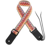 Totority Tracolla Regolabile per Ukulele in Cotone e Vera Pelle, Cintura da Collo Etnica per Accessori Strumenti Musicali, Design Comodo e Durevole per Concerti e Uso Quotidiano