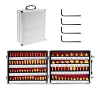 TOTOWOOD Set di punte per fresa con gambo da 1/4", set da 100 pezzi con custodia in alluminio, punte in carburo di tungsteno, per la lavorazione del legno
