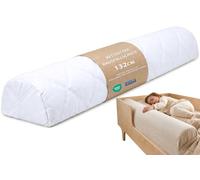 Totsy Baby Barriera letto per bambini 132 cm bianca imbottita in schiuma | Barriera letto per bambini 132 cm sponda morbida imbottita in schiuma bianca bordo rialzato senza modificare la struttura