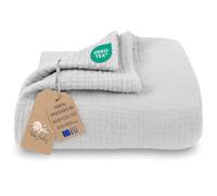 Totsy Baby Coperta mussola neonato cotone 100 x 150 cm - Plaid garza coccola teli muslin lenzuolo bambino sottile fasciatoio trapunta leggera neonati tessuto traspirante per bimbi Oeko-Tex Grigio