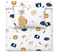 Totsy Baby Copripiumino Lettino Bambini 100 x 135 cm in Cotone - Set Reversibile Copripiumino 100x135 & Federa 40x60 cm con Cerniera - Lenzuola Bambino Bimbo Bimba Neonato Oeko-Tex Motivo arcobaleno