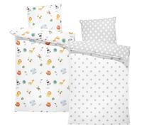 Totsy Baby Copripiumino lettino neonato 100x135 cm 2 Pezzi - Cotone parure di copripiumini bambino e bambina per culla Set lenzuolo per piumino 100 x 135 cm con federe 60 x 40 cm Oeko-Tex