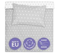 Totsy Baby Copripiumino lettino neonato 100x135 cm - Cotone parure di copripiumini bambino e bambina per culla Set lenzuolo per piumino 100 x 135 cm con federe 60 x 40 cm Oeko-Tex