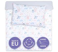 Totsy Baby Copripiumino lettino neonato 100x135 cm - Cotone parure di copripiumini bambino e bambina per culla Set lenzuolo per piumino 100 x 135 cm con federe 60 x 40 cm Oeko-Tex