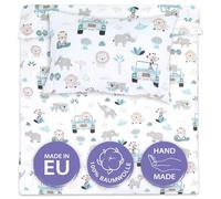 Totsy Baby Copripiumino lettino neonato 90x120 cm - Cotone parure di copripiumini bambino e bambina per culla Set lenzuolo per piumino 90 x 120 cm con federe 60 x 40 cm Oeko-Tex