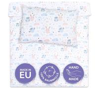 Totsy Baby Copripiumino lettino neonato 90x120 cm - Cotone parure di copripiumini bambino e bambina per culla Set lenzuolo per piumino 90 x 120 cm con federe 60 x 40 cm Oeko-Tex