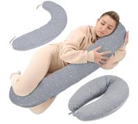 Totsy Baby Cuscino allattamento e gravidanza 190cm - Guanciale laterale corpo per dormire sul fianco Supporto perfetto per il riposo e il relax Ideale per maternità e futuro mamme Forma a C Oeko-Tex