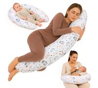 Totsy Baby Cuscino allattamento e gravidanza 190cm - Guanciale laterale corpo per dormire sul fianco Supporto perfetto per il riposo e il relax Ideale per maternità e futuro mamme Forma a C Oeko-Tex