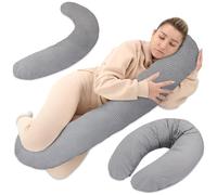 Totsy Baby Cuscino allattamento e gravidanza 190cm - Guanciale laterale corpo per dormire sul fianco Supporto perfetto per il riposo e il relax Ideale per maternità e futuro mamme Forma a C Oeko-Tex