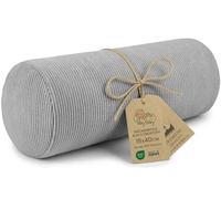 Totsy Baby Cuscino cilindrico per cervicale lombare e ginocchia per letto o divano 40x15 cm - cuscini cilindrici per corpo e yoga in schiuma con fodere in grigio chiaro Velluto a coste