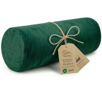 Totsy Baby Cuscino cilindrico per cervicale lombare e ginocchia per letto o divano 40x15 cm - cuscini cilindrici per corpo e yoga in schiuma con fodere in Verde Tonalità Velluto