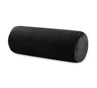 Totsy Baby Cuscino cilindrico per cervicale lombare e ginocchia per letto o divano 40x15 cm - cuscini cilindrici per corpo e yoga in schiuma con fodere in velluto Nero