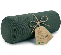 Totsy Baby Cuscino cilindrico per cervicale lombare e ginocchia per letto o divano 40x15 cm - cuscini cilindrici per corpo e yoga in schiuma con fodere in verde Velluto a coste