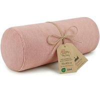 Totsy Baby Cuscino cilindrico per cervicale lombare e ginocchia per letto o divano 40x15 cm - cuscini cilindrici per corpo e yoga in schiuma con fodere in Oeko-Tex rosa Velluto a coste