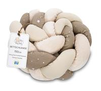 Totsy Baby Cuscino Mussola Decorazione per Bambini 150 cm - soffice Cuscino Decorativo Camera dei Bambini Cuscino per Bambini Intrecciato Beige con Stelle Bianche