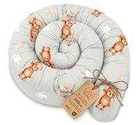 Totsy Baby Cuscino per chi dorme sul fianco, 200 cm, in cotone - Cuscino lungo con cuscino a forma di orsacchiotto Oeko-Tex