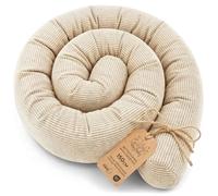 Totsy Baby Cuscino per dormire laterale e per il corpo 150 cm - Velluto a coste Cuscino lungo Decorazione per cameretta bambina e bambino certificato Oeko-Tex Beige C