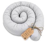 Totsy Baby Cuscino per dormire laterale e per il corpo 200 cm - Cotone Cuscino lungo Decorazione per cameretta bambina e bambino Oeko-Tex Pois su grigio
