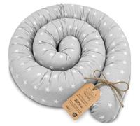 Totsy Baby Cuscino per dormire laterale e per il corpo 200 cm - Cotone Cuscino lungo Decorazione per cameretta bambina e bambino Oeko-Tex Grigio con stelle bianche