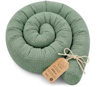 Totsy Baby Cuscino per dormire laterale e per il corpo 200 cm - Cuscino lungo Decorazione per cameretta bambina e bambino Oeko-Tex Salvia Mussola