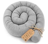 Totsy Baby Cuscino per dormire laterale e per il corpo 200 cm - Velluto a coste Cuscino lungo Decorazione per cameretta bambina e bambino certificato Oeko-Tex Grigio C