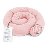 Totsy Baby Cuscino per dormire laterale e per il corpo 400 cm - Mussola Cuscino lungo Decorazione per cameretta bambina e bambino Oeko-Tex Rosa cipria Mussola