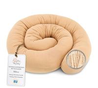 Totsy Baby Cuscino per dormire Mussola sul fianco, cuscino per il corpo del serpente 150 cm Cotone - cuscino per dormire lungo cuscino per collo cuscino per dormire sul lato Oeko-Tex Beige Mussola