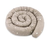 Totsy Baby Cuscino per dormire sul fianco, cuscino per il corpo del serpente 150 cm Cotone - cuscino per dormire lungo cuscino per collo cuscino per dormire sul lato Oeko-Tex Beige con stelle bianche