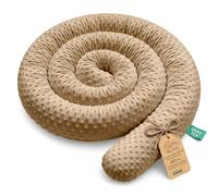 Totsy Baby Cuscino XXL a forma di serpente per letto, cuscino da allattamento, cuscino decorativo, protezione per il bordo del letto, paracolpi XL Beige 150 cm Certificato Oeko-Tex