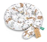 Totsy Baby Cuscino XXL a forma di serpente per letto, cuscino da allattamento, cuscino decorativo, protezione per il bordo del letto, paracolpi XL Marrone con cervo 400 cm Certificato Oeko-Tex
