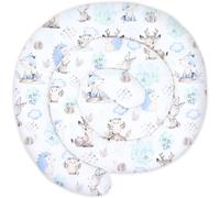 Totsy Baby Cuscino XXL a Forma di Serpente per Letto, Cuscino da Allattamento, Cuscino Decorativo, Protezione per Il Bordo del Letto, paracolpi XL Azzurro Cielo con Riccio 300 cm Certificato Oeko-Tex