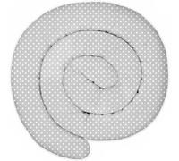 Totsy Baby Cuscino XXL a Forma di Serpente per Letto, Cuscino da Allattamento, Cuscino Decorativo, Protezione per Il Bordo del Letto, paracolpi XL Punti Bianchi su Grigio 150 cm Certificato Oeko-Tex